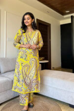Americanchoice Yellow Cotton Printed Kurta & Pant Set - Image 3