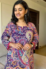 Americanchoice Purple Cotton Printed Kurta & Pant Set - Image 3