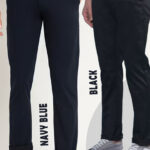 Americanchoice Combo Set of Men’s Navy Blue & Black Cotton Chinos Trouser