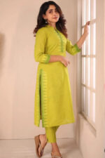 Americanchoice Green South Cotton Kurta & Pant Set - Image 3