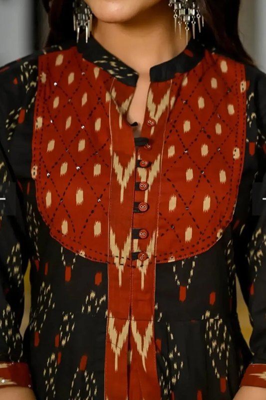 Americanchoice Cotton Printed Anarkali  Kurta With Pant & Dupatta Set - Image 6