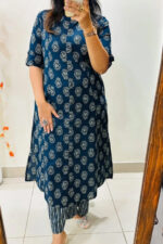 Americanchoice Blue Cotton Printed Kurta & Pant Set - Image 3