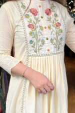 Americanchoice Embroidered Cotton Schiffli Kurta and Pant Set with Dupatta - Image 3