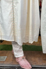 Americanchoice Embroidered Cotton Schiffli Kurta and Pant Set with Dupatta - Image 4