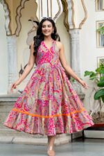 Americanchoice Pure Cotton Bollywood Stylish A-Line Dress - Image 3