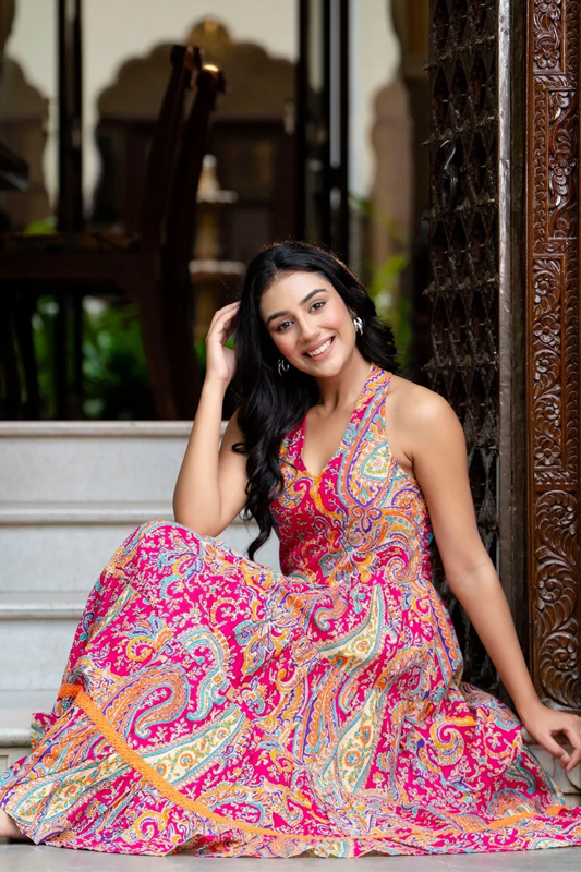 Americanchoice Pure Cotton Bollywood Stylish A-Line Dress - Image 2