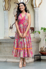 Americanchoice Pure Cotton Bollywood Stylish A-Line Dress - Image 6