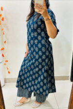 Americanchoice Blue Cotton Printed Kurta & Pant Set - Image 5