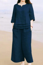 Americanchoice Blue Cotton Co-Ord Set