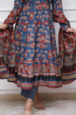 Americanchoice Blue Cotton Solid Anarkali Suit For Women - Image 7