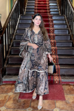 Black Paisley Print Cotton Suit Set