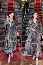 Black Paisley Print Cotton Suit Set - Image 4