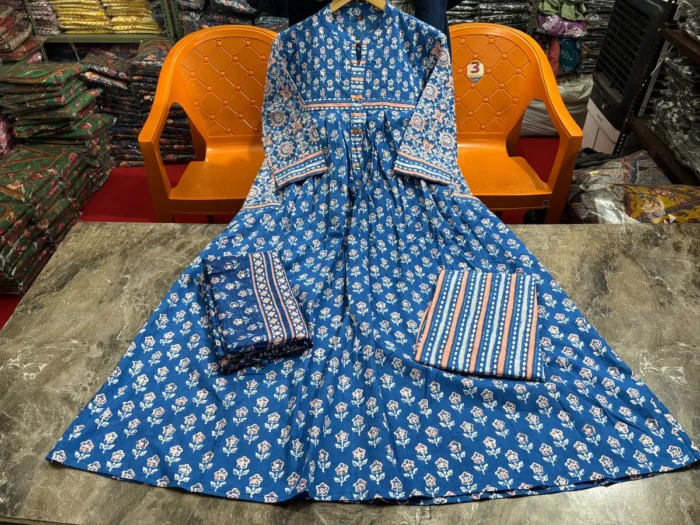 New Trend Cotton Suit set in Printed Kurti Pant with Dupatta - Image 8
