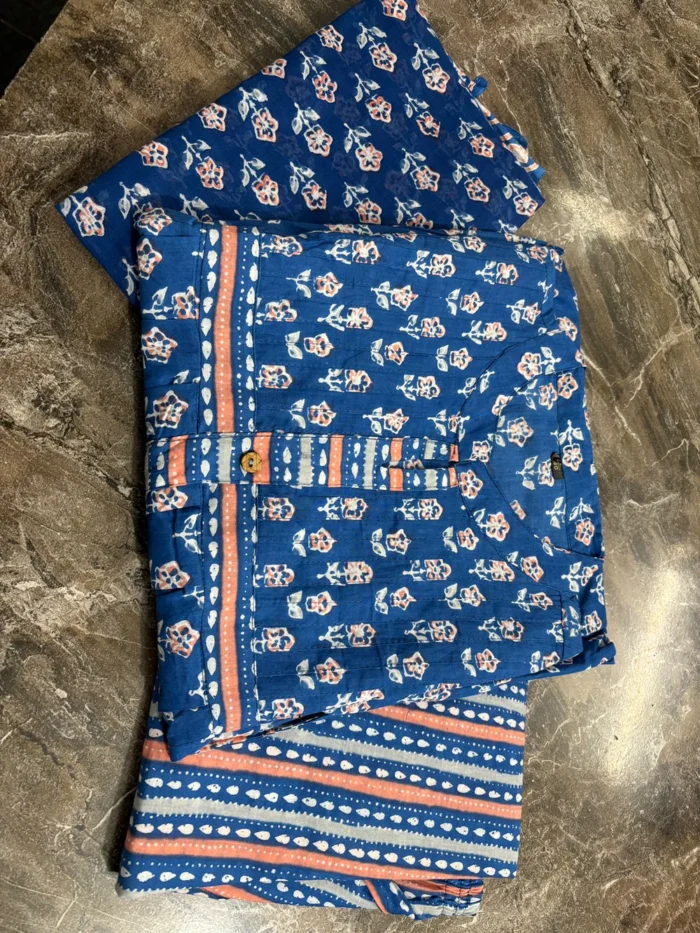 New Trend Cotton Suit set in Printed Kurti Pant with Dupatta - Image 7