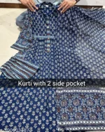 New Trend Cotton Suit set in Printed Kurti Pant with Dupatta - Image 10