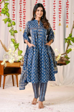 New Trend Cotton Suit set in Printed Kurti Pant with Dupatta - Image 5