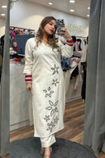 Cotton Flex Kurta Set with Hand Embroidery - Image 4