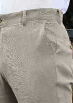 Men's Artichoke Green Linen Cotton Trouser - Image 3