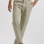 Men's Beige Linen Cotton Trouser