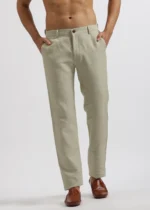 Men's Beige Linen Cotton Trouser - Image 5