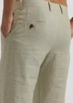 Men's Beige Linen Cotton Trouser - Image 7