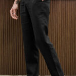 Men's Black Linen Cotton Trouser