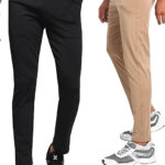 Men's Blend-Lycra Solid Jogger Pants Combo Pack Of 2 (Black & Beige)