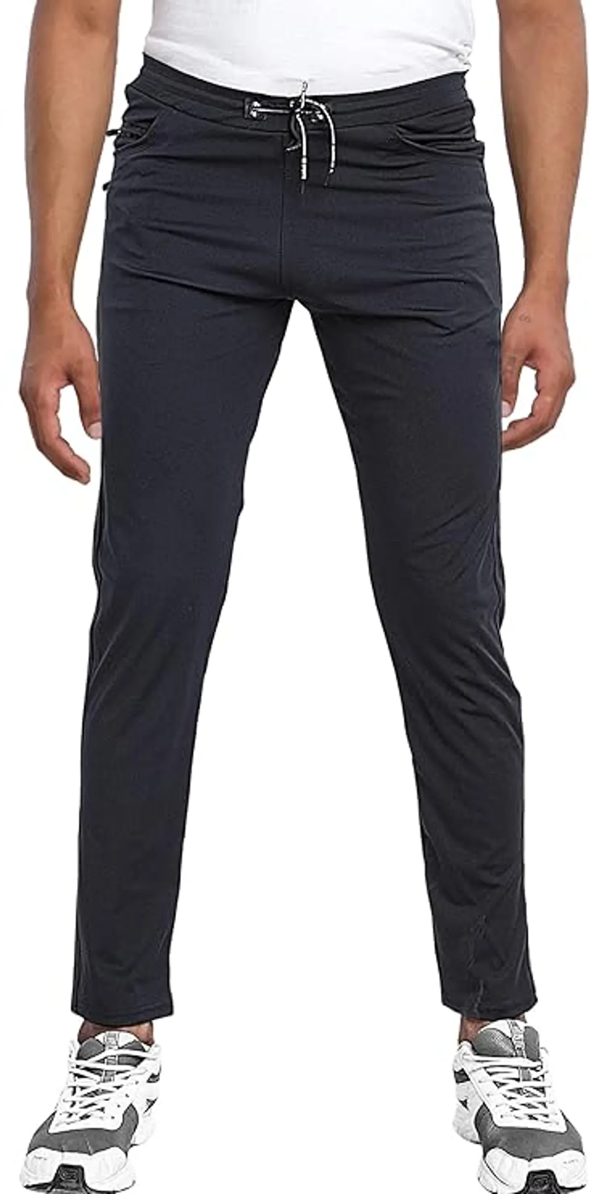 Men's Blend-Lycra Solid Jogger Pants Combo Pack Of 2 (Black & Dark Grey) - Image 4