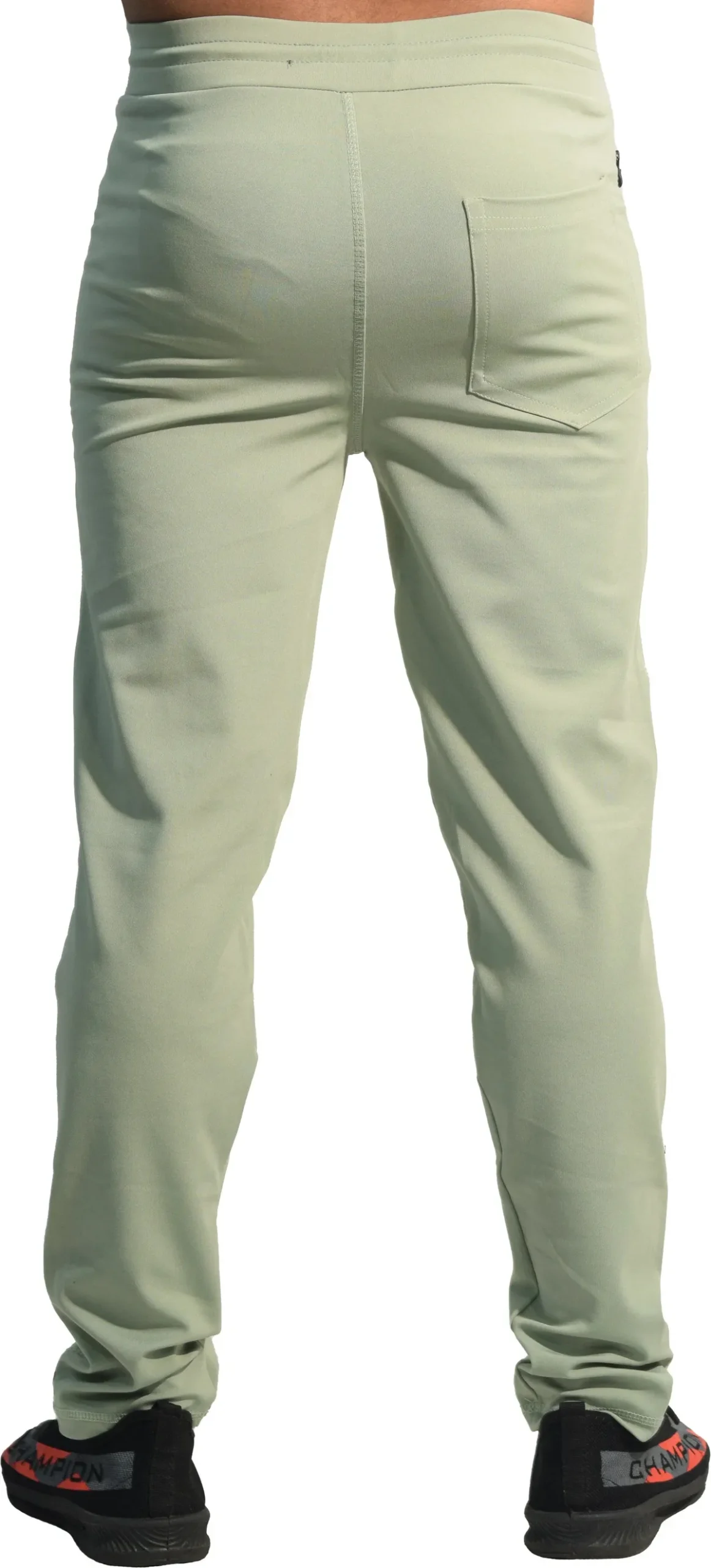 Men's Blend-Lycra Solid Jogger Pants Combo Pack Of 2 (Black & Light Pista) - Image 6