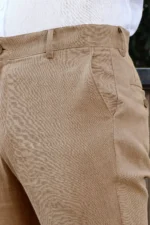 Men's Light Hazelnut Brown Linen Cotton Trouser - Image 2