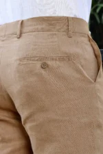 Men's Light Hazelnut Brown Linen Cotton Trouser - Image 6