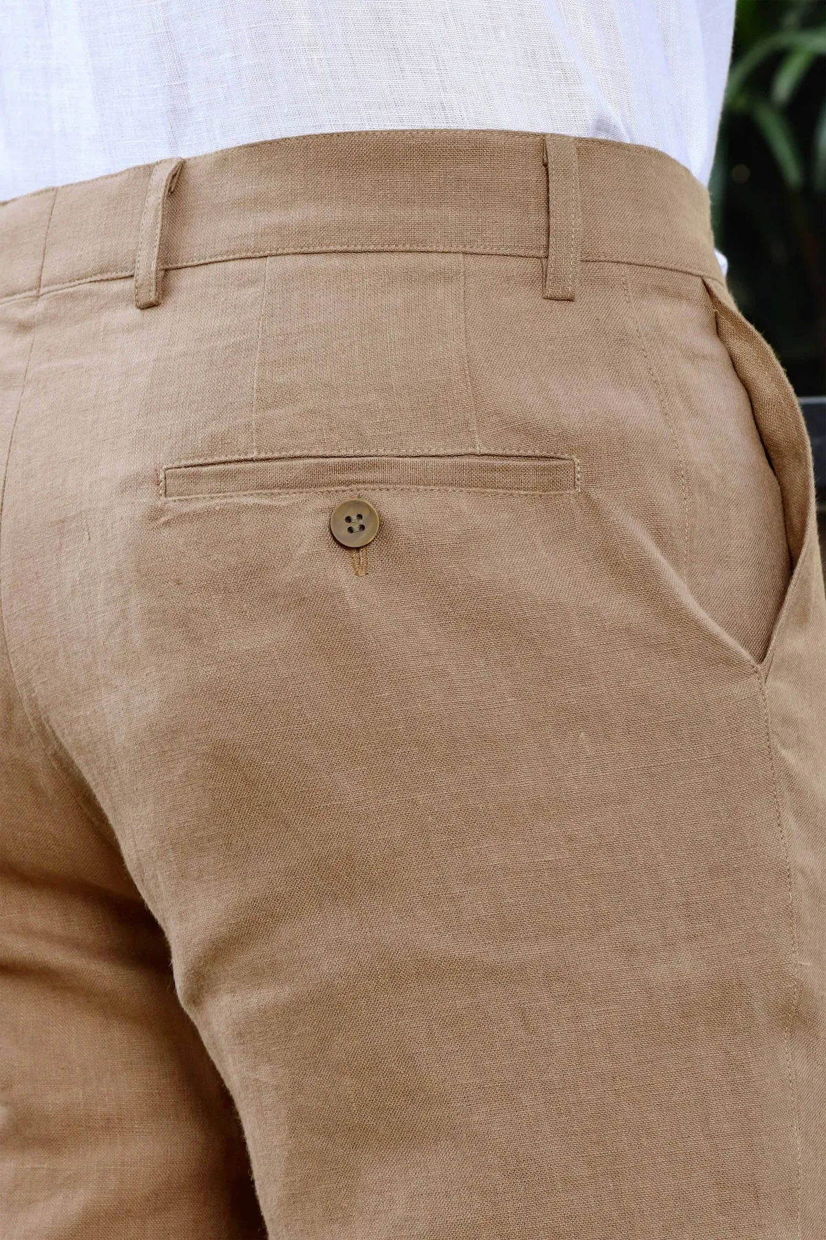 Men's Light Hazelnut Brown Linen Cotton Trouser - Image 6