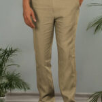 Men's Light Khaki Linen Cotton Trouser