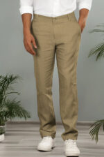 Men's Light Khaki Linen Cotton Trouser