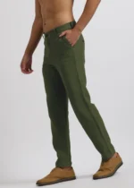 Men's Military Green Linen Cotton Trouser - Image 2