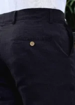 Men's Navy Blue Linen Cotton Trouser - Image 4