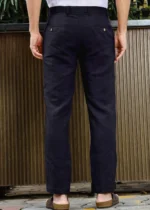 Men's Navy Blue Linen Cotton Trouser - Image 5