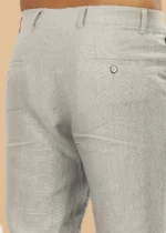 Men's Powder Blue Linen Cotton Trouser - Image 3