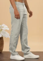 Men's Powder Blue Linen Cotton Trouser - Image 6