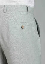 Men's Slow Green Linen Cotton Trouser - Image 4