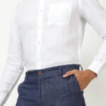White Pure Linen Full Sleeve Shirt