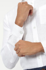 White Pure Linen Full Sleeve Shirt - Image 7