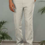 Men's Powder Blue Linen Cotton Trouser