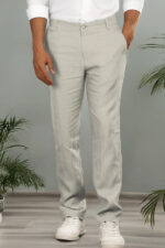 Men's Powder Blue Linen Cotton Trouser